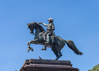 Detail of the equestrian monument to General Jose de San Martin in Buenos Aires in Argentina