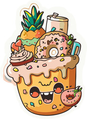 Sweet Donut Stickers with Cute and Expressive Faces