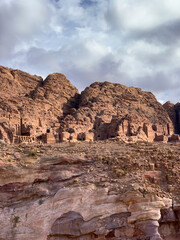 View of Royal Tombs in the Lost city of Petra