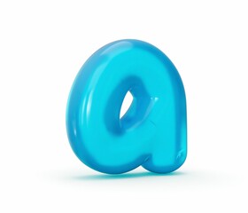 3D rendering of blue letter a in white background