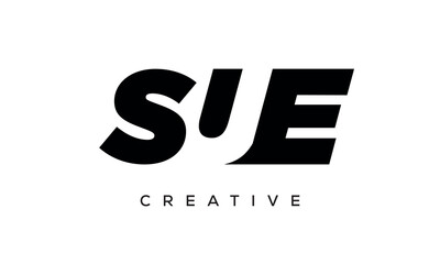 SUE letters negative space logo design. creative typography monogram vector	