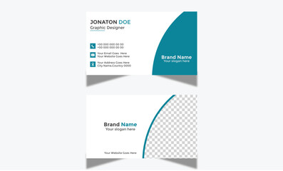 Modern Corporate and Creative Business Card Design Template Double-sided -Horizontal Name Card Simple and Clean Visiting  Card Vector illustration Colorful Business Card