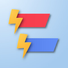 3d flash sale tag label ribbon. paper cut style