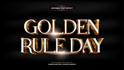 Golden rule day 3d editable text effect