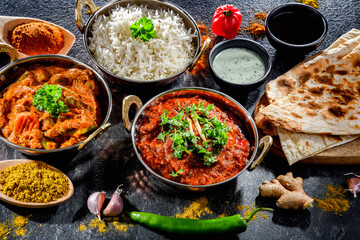 Hot madras paneer and vegetable masala with rice