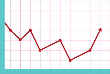 Economic recovery or stock market recovery flat vector graph / chart for financial websites