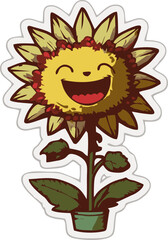 Express Your Love with These Cute and Charming Sunflower Stickers for Your Online Conversations and Social Media Posts