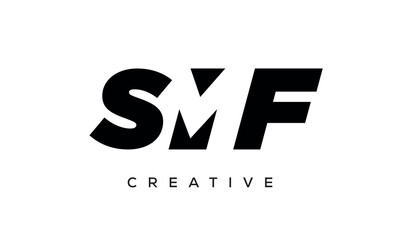 SMF letters negative space logo design. creative typography monogram vector	