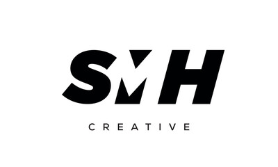 SMH letters negative space logo design. creative typography monogram vector	