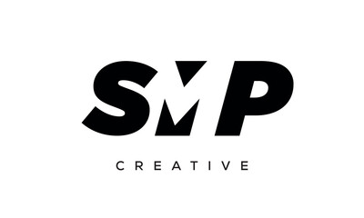 SMP letters negative space logo design. creative typography monogram vector	