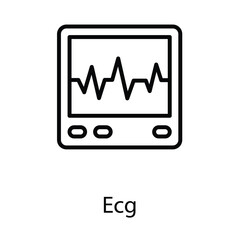 ECG icon design stock illustration