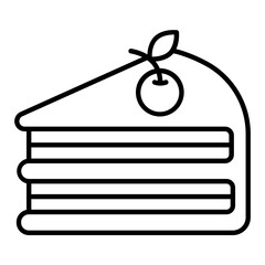 Cake Piece Outline Icon
