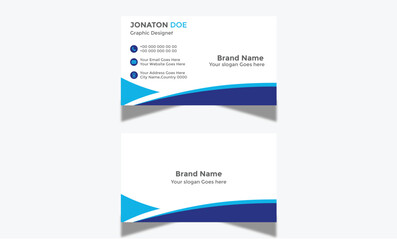 Modern Corporate and Creative Business Card Design Minimal Template Double-sided -Horizontal Name Card Simple and Clean Visiting  Card Vector illustration Colorful Business Card