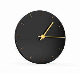 3d rendered illustration of a Premium Gold Clock icon on white icon background