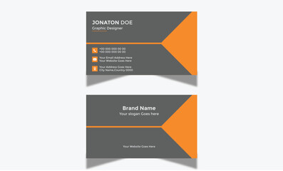 Modern Corporate and Creative Business Card Design Template Double-sided -Horizontal Name Card Simple and Clean Visiting  Card Vector illustration Colorful Business Card