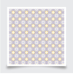 Square floral frame pattern on white background
