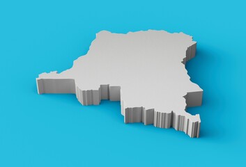 Azerbaijan 3D map illustration on a blue background