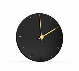 Premium Gold and black Clock icon isolated on white background