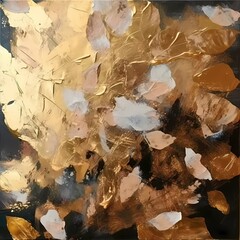 abstract background painting with gold color for wallpaper, generative ai