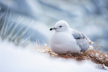 Paloma Antarctica snowy sheatbill Paloma white bird photograph at Patagonia beach Argentina Alexander Chionis. Generative AI