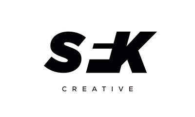 SFK letters negative space logo design. creative typography monogram vector	