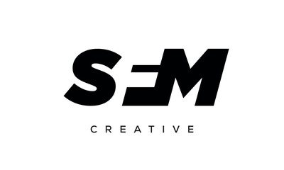 SFM letters negative space logo design. creative typography monogram vector	