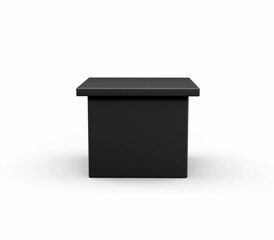 3D rendering of black cube Podium isolated on a white background