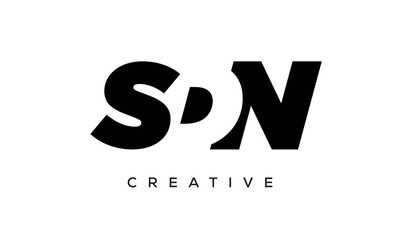 SDN letters negative space logo design. creative typography monogram vector	