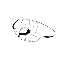 clothes for dogs black and white outline illustration on transparent background
