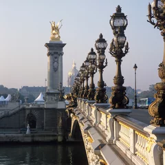 Fotobehang Pont Alexandre III Frankreich, Invalidendom, Paris, Pont Alexandre III