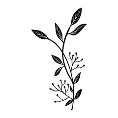 floral leaves element