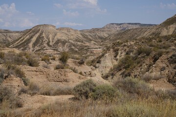 Fototapeta na wymiar Scenic View of great desert mountains under the blue sky