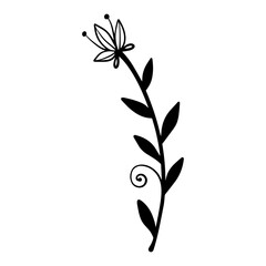 floral leaves element