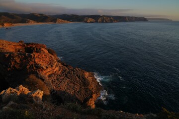 Beautiful view of a rocky coast and ocean water