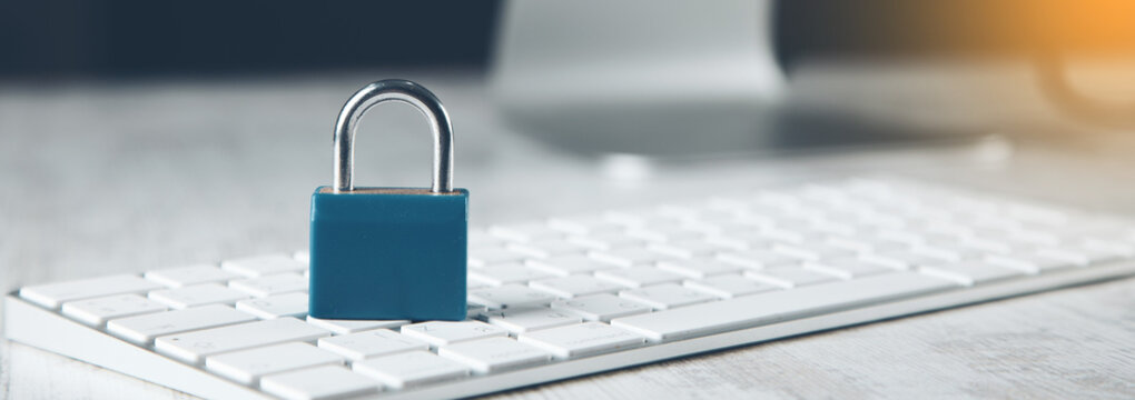 lock on the computer keyboard on the desk