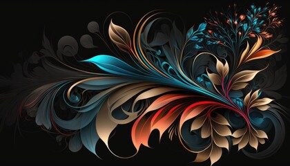 Abstract Floral Design background, AI generated