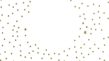 Holiday golden decoration, glitter frame isolated -