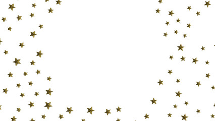 Holiday golden decoration, glitter frame isolated -