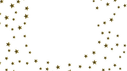 Holiday golden decoration, glitter frame isolated -