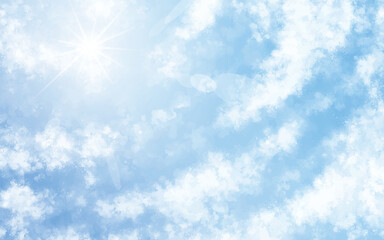 青空と雲と太陽の輝き04　見上げた空