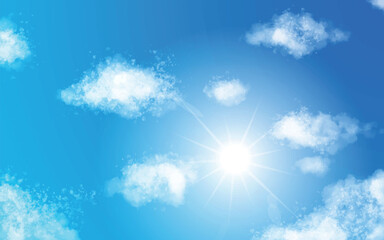 青空と雲と太陽の輝き07　静かな空