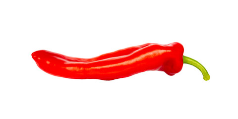Red hot chili pepper isolated on transparent background, png file