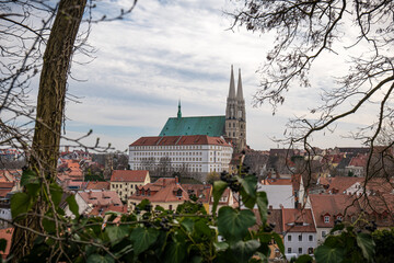 Panorama shot of the St. Peter's Church in the German city Görlitz