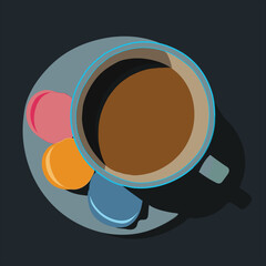 A cup of tea with yummy pancakes