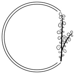 floral art circle frame