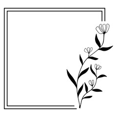 floral art square frame