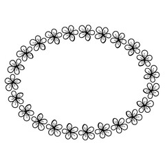 flower oval frame