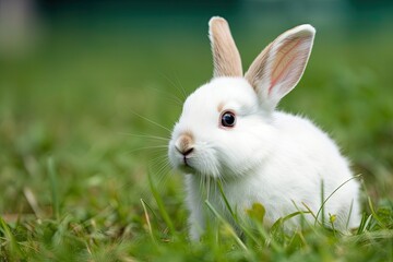 Naklejka premium a little rabbit in the grass. Generative AI