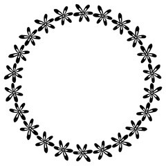 flower round frame