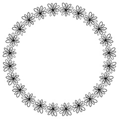 flower round frame